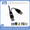 Super velocidad USB 3.0 un macho a micro USB 3.0 Y Cable para HDD móvil disco duro negro